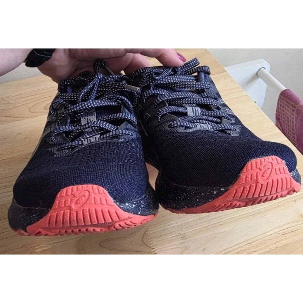 Asics Gel Kayano 28 Running Shoes Women 8.5 Navy Blue Sneakers 1012B275 Athletic